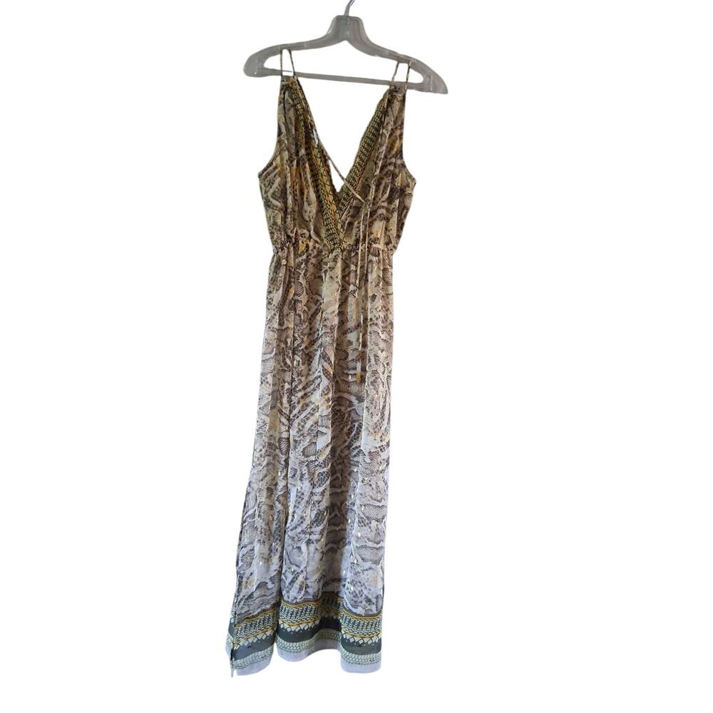 blue island Olive & Yellow Printed Boho Dress - Picture 4 of 9